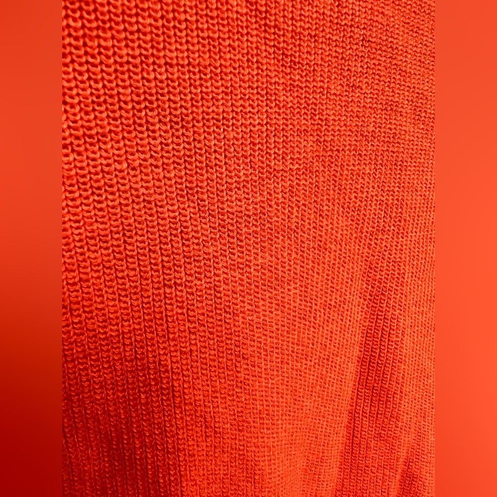 Gretchen Scott Designs Vibrant Orange Cardigan- Medium, Shiny‎ gold buttons - Picture 5 of 6